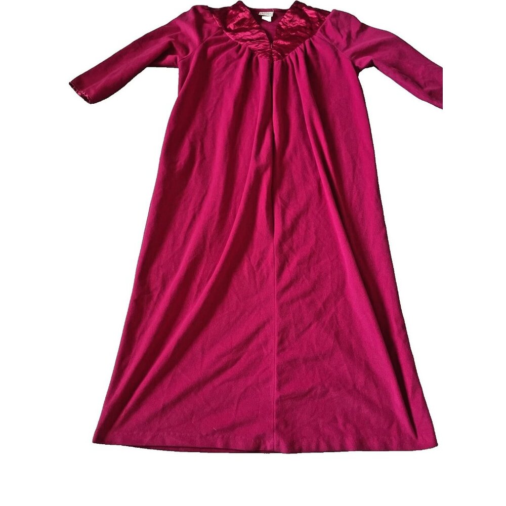 Fuchsia Nightgown With Satin Accents Vintage Appel Womens